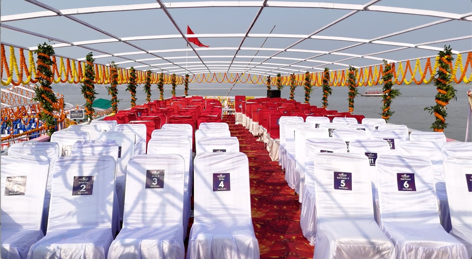Luxury cruise on the Ganga at night