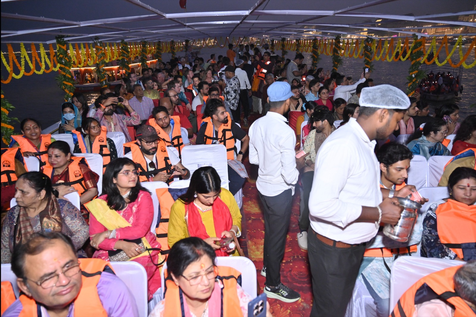 Luxury cruise guests on deck